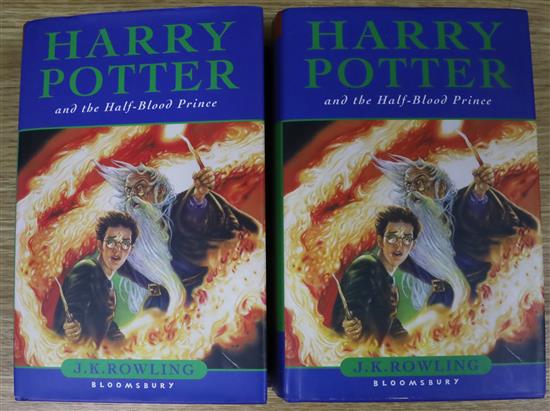 Two Harry Potter and The Blood Prince, First Edition books, one signed J K Rowling